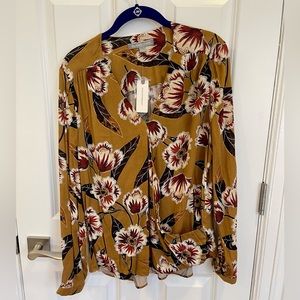 Anthropologie Daniel Rainn Floral Wrap Blouse
